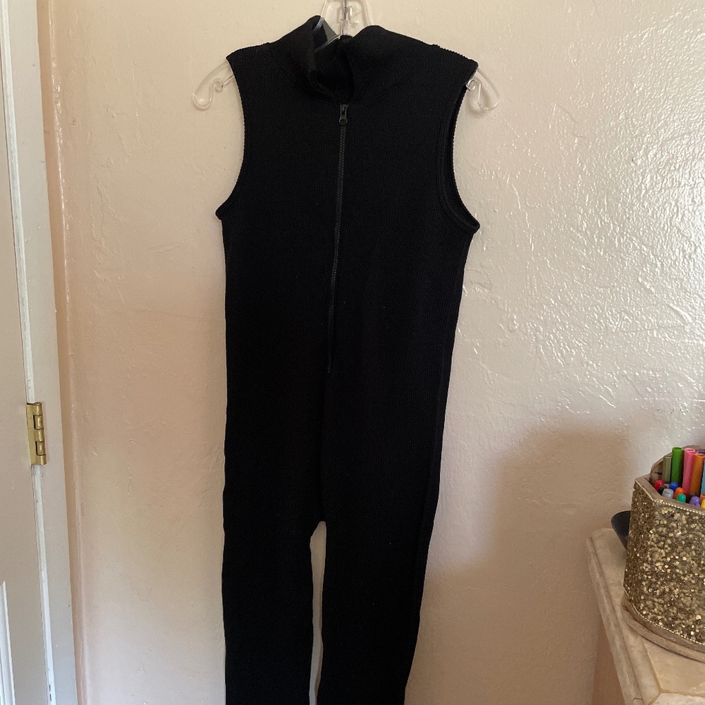 Fashion Nova Black Ribbed Jumpsuit